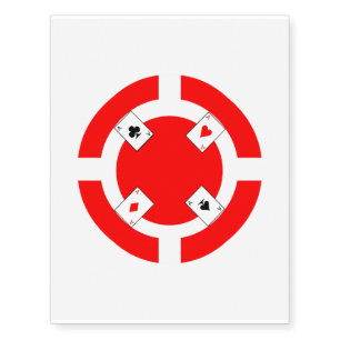 Poker Chip - Red Temporary Tattoos