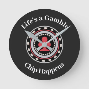 Poker Chip Round Clock