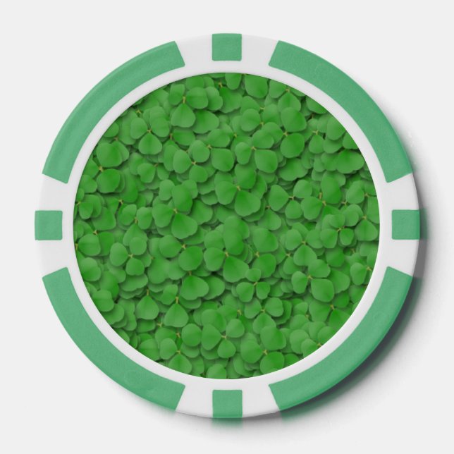 Poker Chip Set - Sea of Shamrocks (Front)