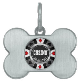 Poker Chip Silver Design | Customize Pet ID Tag