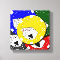 Poker Chip Stretched Canvas Print