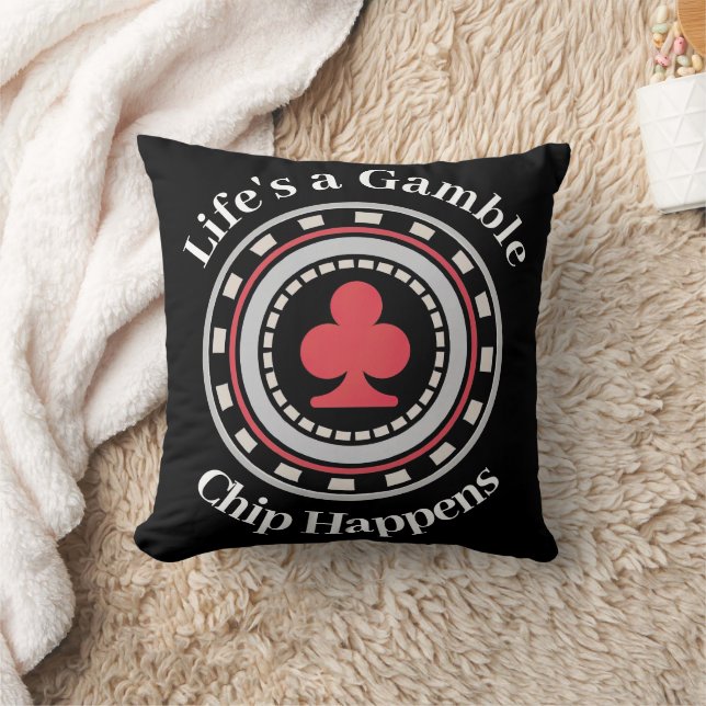 Poker Chip Throw Pillow (Blanket)