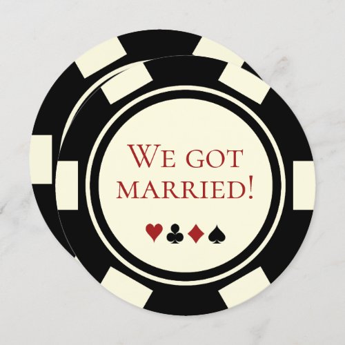 Poker Chip Vegas Wedding Elopement Announcement