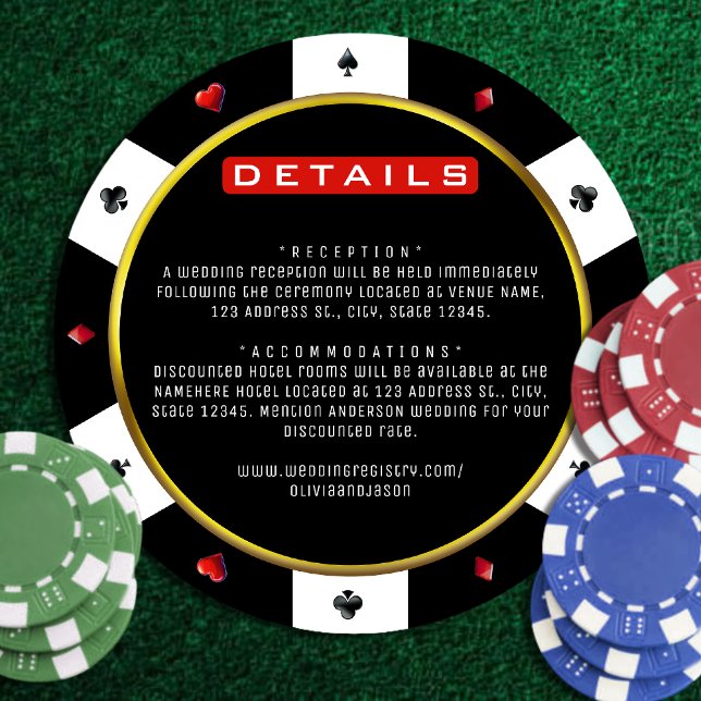 Poker Chip Wedding Details Enclosure Card (Poker Chip Wedding Details Enclosure Card
)