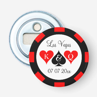 Poker chip wedding favor magnetic bottle opener