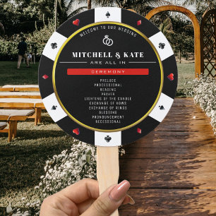 Poker Chip Wedding Program Hand Fan