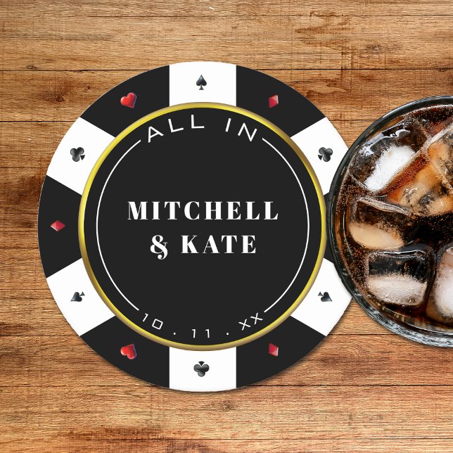 Poker Chip Wedding Round Paper Coaster (Poker Chip Wedding Round Paper Coaster
)