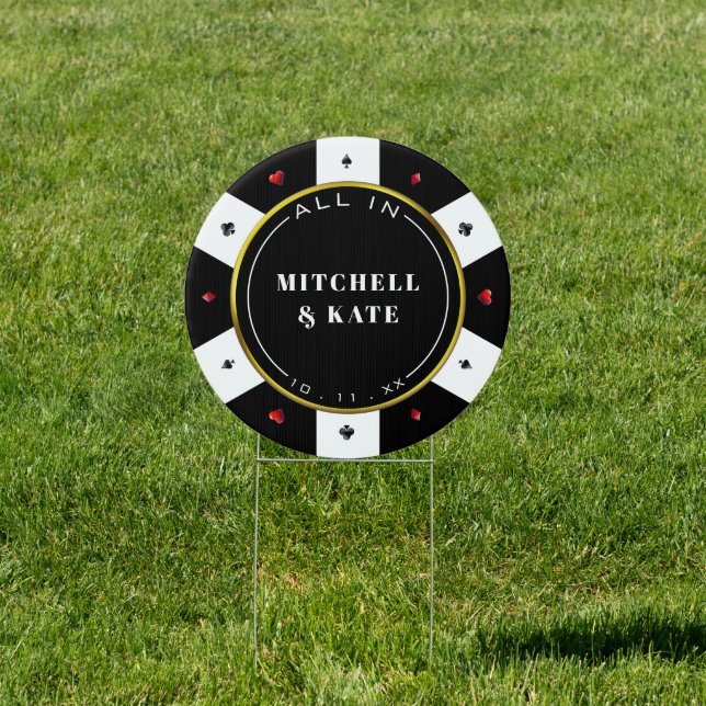 Poker Chip Wedding Sign (Insitu)