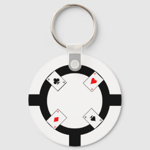 Poker Chip - White Keychain