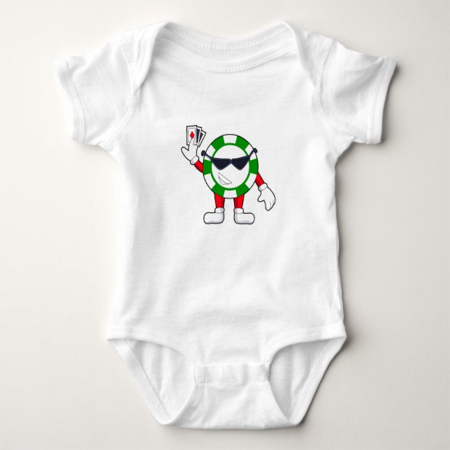 Poker chip with Poker cards Baby Bodysuit (Front)
