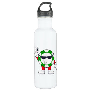 Poker chip with Poker cards Stainless Steel Water Bottle
