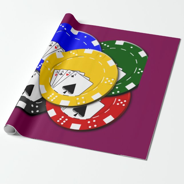 Poker Chip Wrapping Paper (Unrolled)