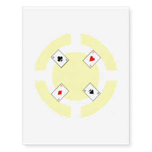 Poker Chip - Yellow Temporary Tattoos