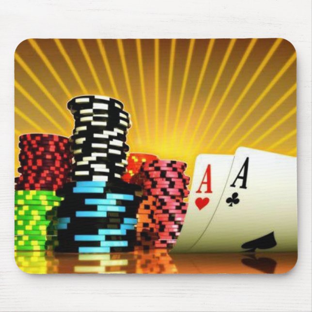 Poker Chips and Playing Cards mousepad (Front)