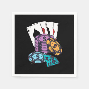 Poker Chips Casino Gambler Holdem Bluff Cards Gift Napkins