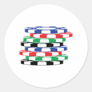 Poker Chips Classic Round Sticker