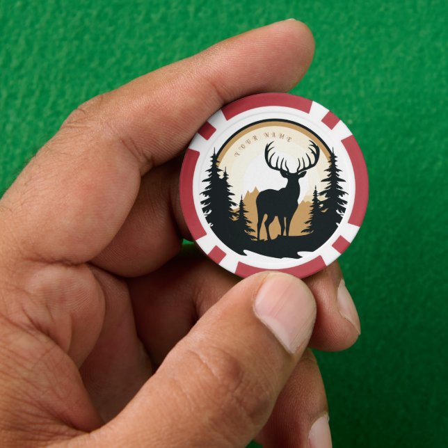 Poker Chips Deer - Personalized - Add Name (Hand)