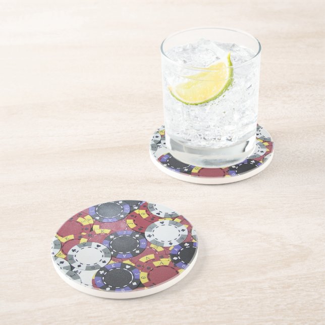 Poker Chips Drink Coaster (Side)