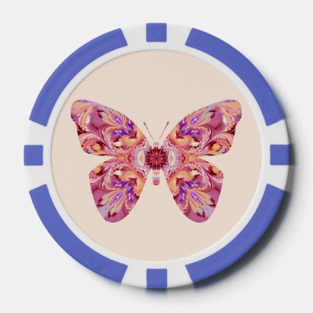 Poker Chips Kaleidoscope Butterfly