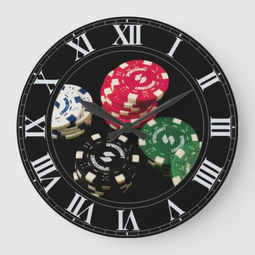 Poker Chips Pattern Wall Clock