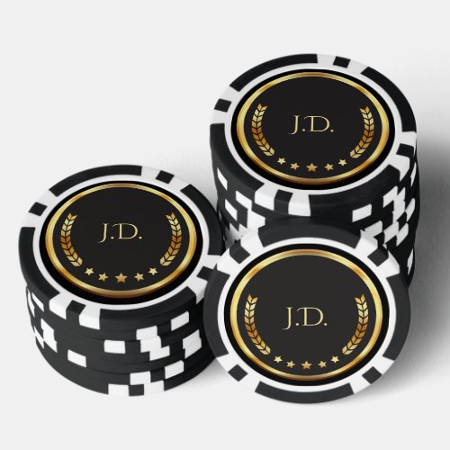 Poker Chips Personalized Gold and Black Poker Chips