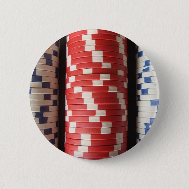 Poker Chips Pinback Button (Front)