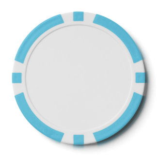 Poker Chips w/ Baby Blue Striped Edge