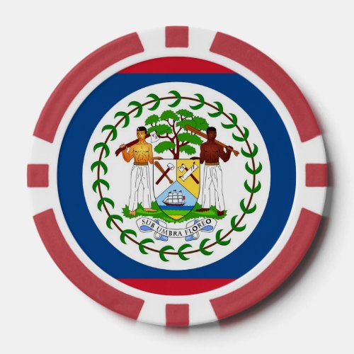 Poker chips with Flag of Belize