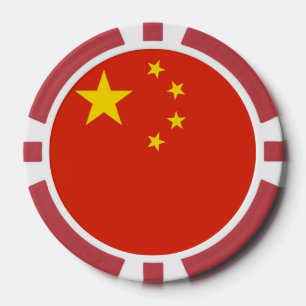 Poker chips with Flag of China
