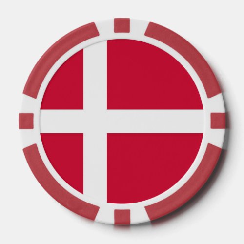 Poker chips with Flag of Denmark