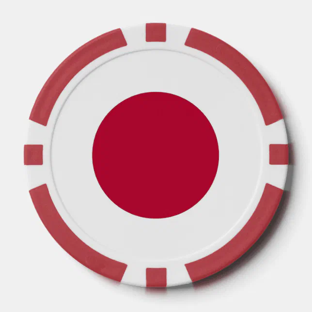 Poker chips with Flag of Japan Zazzle
