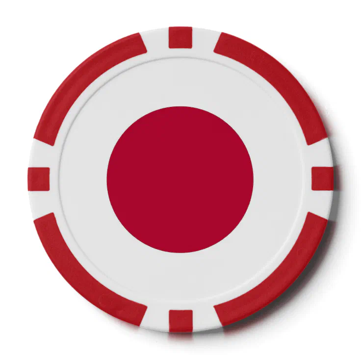 Poker chips with Flag of Japan Zazzle