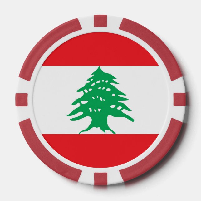 Poker chips with Flag of Lebanon (Front)