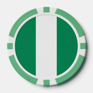 Poker chips with Flag of Nigeria