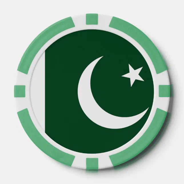 Pakistan R 644 Poker chips with Flag of Pakistan | Zazzle