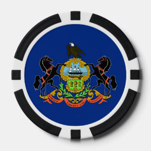 Poker chips with Flag of Pennsylvania