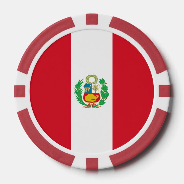Poker chips with Flag of Peru (Front)