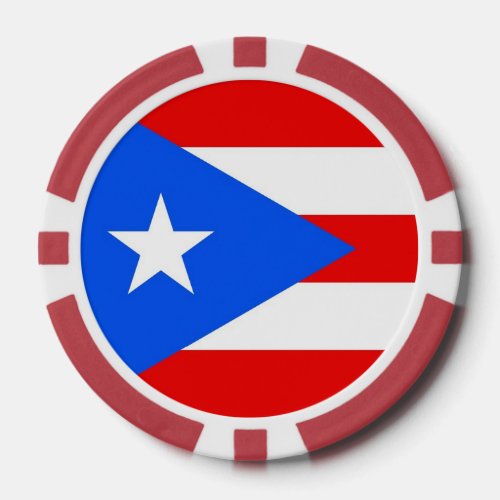 Poker chips with Flag of Puerto Rico