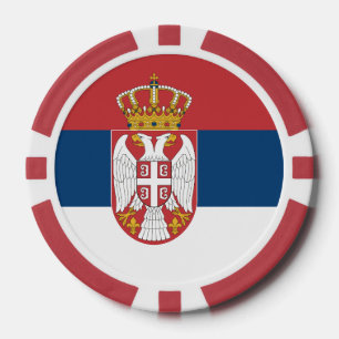 Poker chips with Flag of Serbia