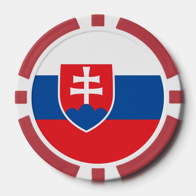 Poker chips with Flag of Slovakia (Front)