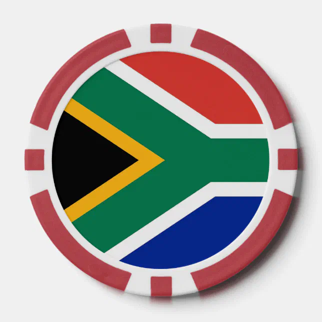 Poker chips with Flag of South Africa Zazzle