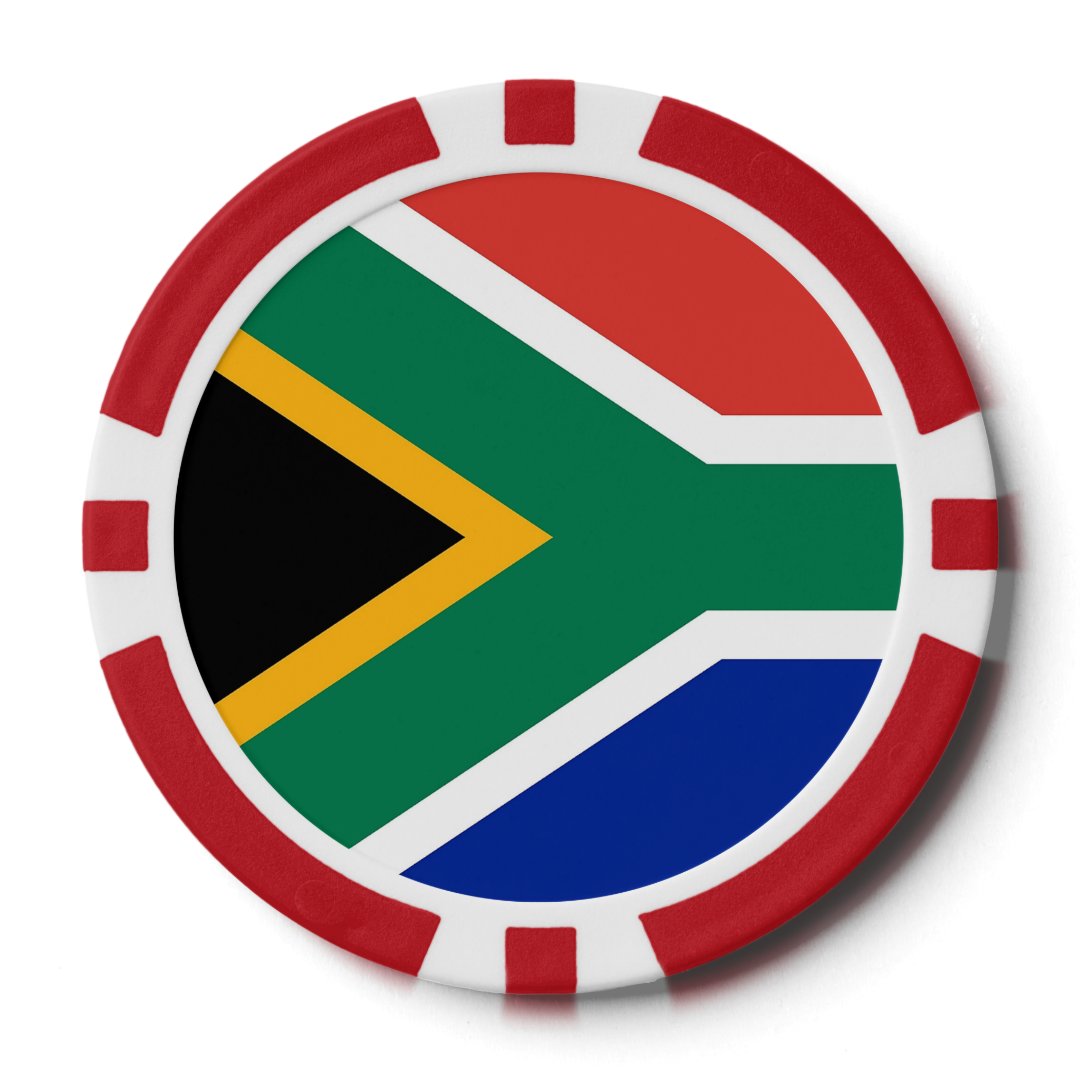 Poker chips with Flag of South Africa Zazzle