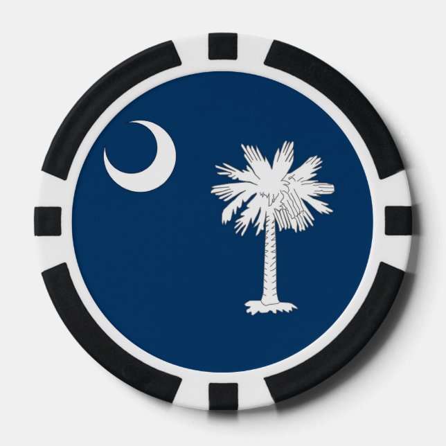 Poker chips with Flag of South Carolina (Front)