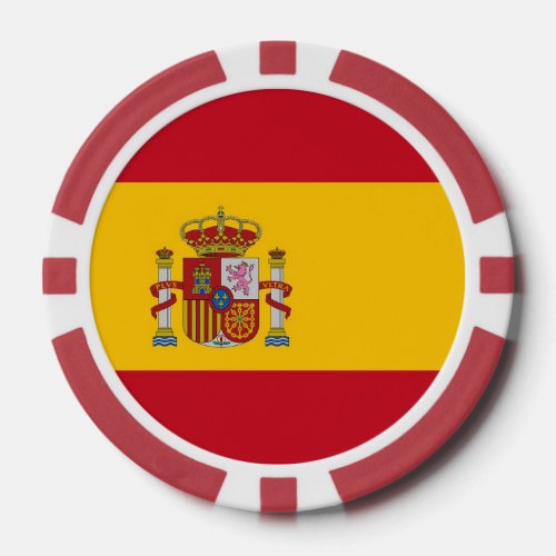 Poker chips with Flag of Spain