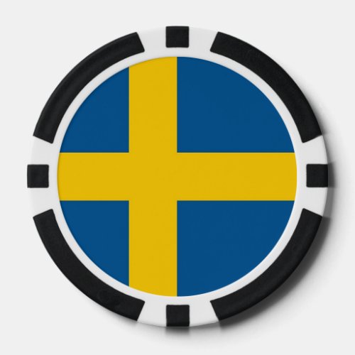 Poker chips with Flag of Sweden