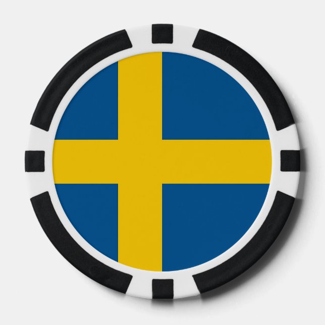 Poker chips with Flag of Sweden (Front)