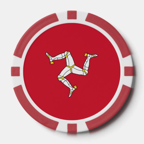 Poker chips with Isle of Man Flag United Kingdom