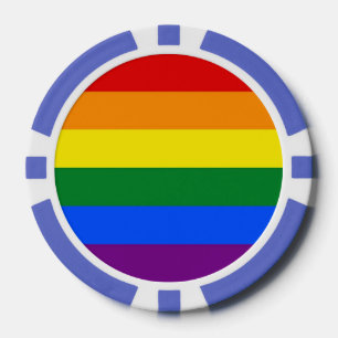 Poker chips with LGBT Rainbow Flag