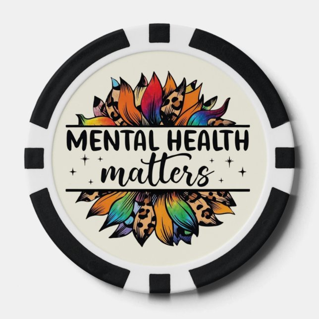 Poker Chips with “Mental Health Matters” Awareness (Front)