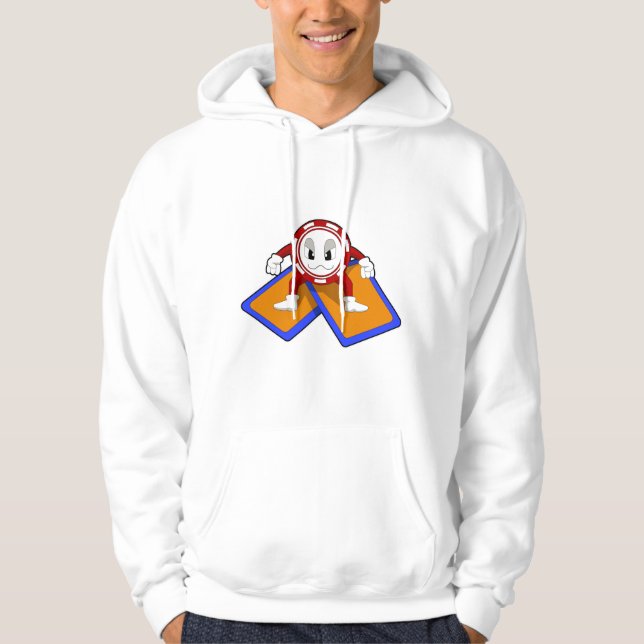 Poker chips with Poker cards Hoodie (Front)